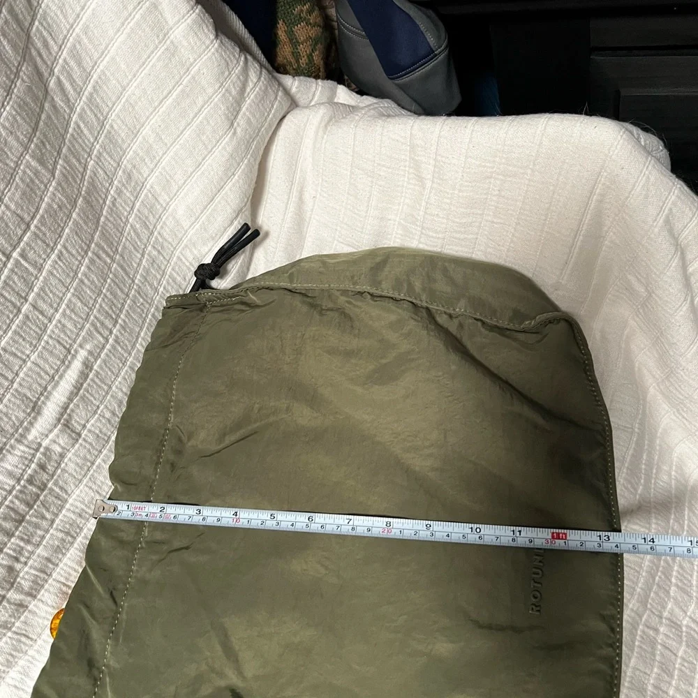 Rotunda Olive Green Bag with Orange Strap - Picture 5 of 5